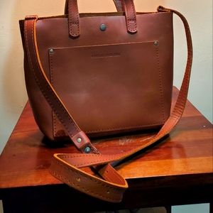 PORTLAND LEATHER mini crossbody tote